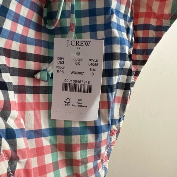 J. Crew Factory‎ • Plaid Lace-up One-Piece Swimsuit - Picture 5 of 8
